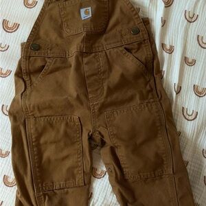 Carhartt Kids Chest Pocket Overalls in Brown
